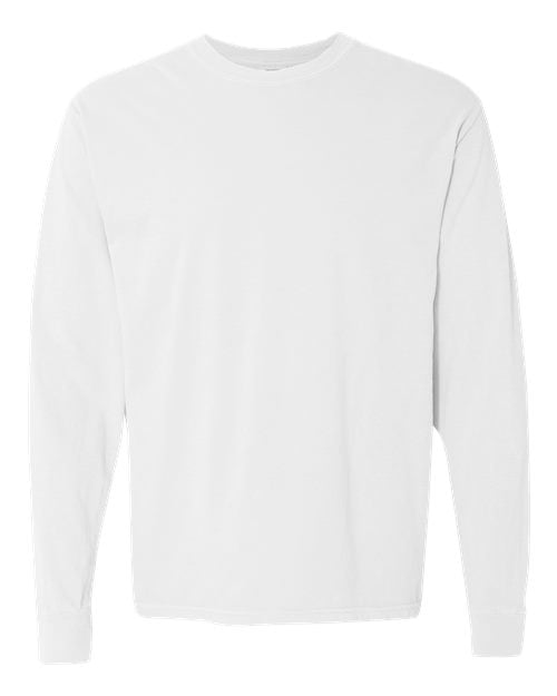 Comfort Colors 6014 - Unisex Garment-Dyed Heavyweight Long Sleeve T-Shirt in White