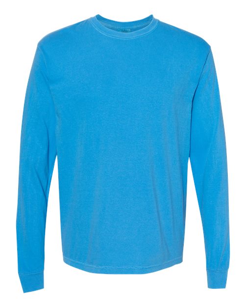 Comfort Colors 6014 - Unisex Garment-Dyed Heavyweight Long Sleeve T-Shirt in Royal Caribe