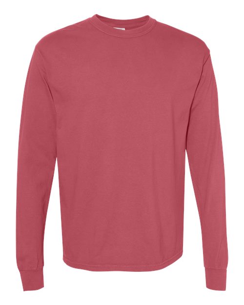 Comfort Colors 6014 - Unisex Garment-Dyed Heavyweight Long Sleeve T-Shirt in Crimson